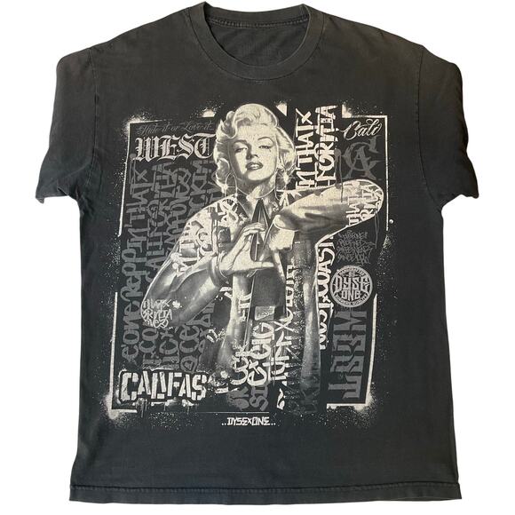 Dyse One Men T-shirt size L Short Sleeve Marilyn Monroe Hate It Or Love It Black - Picture 1 of 7